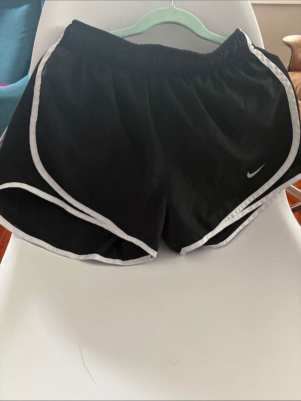 Nike Black Athletic Shorts with White Trim - Women's Running